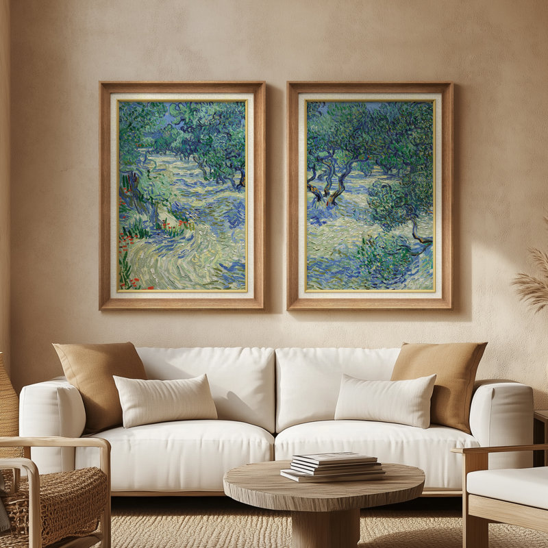 «Post Grove», ensemble d'impression sur bois encadrée 26 po x 36 po, Naturel, H 36 po x l 26 po