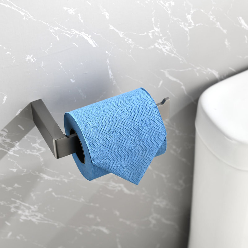 Wall Mount Toilet Paper Holder, Gris mat
