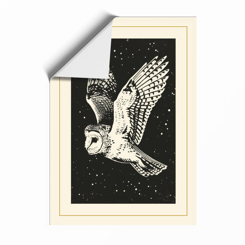 Nocturnal Hunter Japandi - Framed Print, Unframed, A4 - 29.7 x 21.0 cm