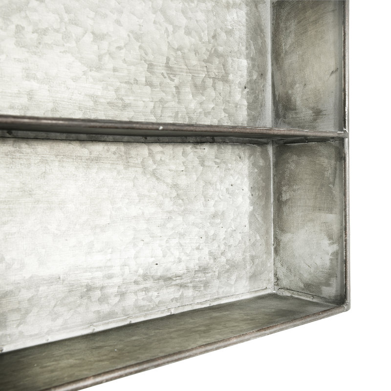 Distressed Metal 6‑Tier Wall Shelf
