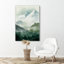 Woodland Forest Landscape Green Mountain Nature Scene Modern Decor Large Frame, impression sur toile, art mural-73333569-119395186-73622932