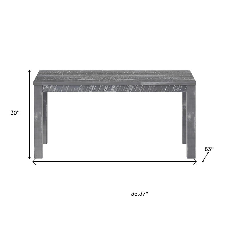  35" Grey Solid Wood Dining Table