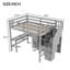 Lit mezzanine en bois avec bureau, tiroirs et escalier de rangement Vaughn-490623463-513422374