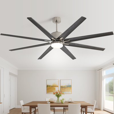 Brixham 76" 8- Blade LED Smart Chandelier Ceiling Fan with Remote Control and Light Kit Included