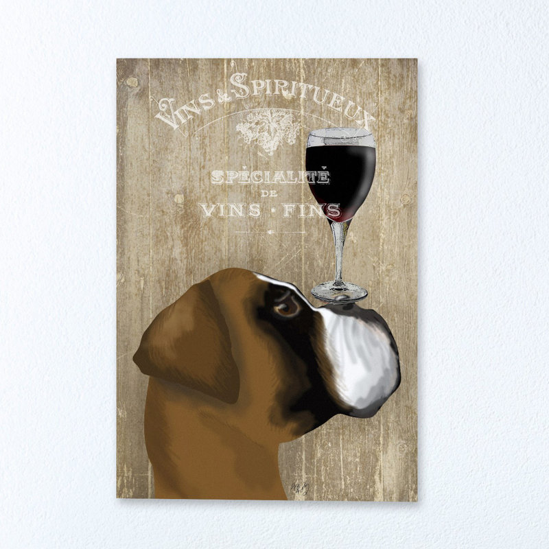 Dog Au Vin Boxer by Parvez Taj - Wrapped Canvas Print, 46 cm H x 30 cm W x 4 cm D