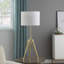 Lampe de table à trépied moderne réglable en laiton / or brillant de 35,5 po à 25,75 po de hauteur pour salon, table de chevet, lampe de chevet pour chambre à coucher, lampe DEL