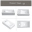 MEJE 16-Inch Wall Hung Basin Sink Combo, Small Cloakroom Basin, Rectangle Ceramic Bathroom Wash Basin - Left Hand Sink Set (Include Faucet & Pop-up Drain)