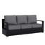 Canapé d'extérieur en aluminium 3 places Oneita avec coussins gris épais durables-1564826855
