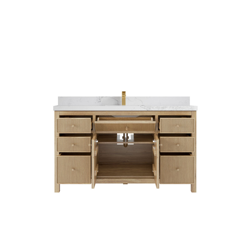 Ensemble de meuble-lavabo simple 60 po Sonoma, Calacatta Nuvo