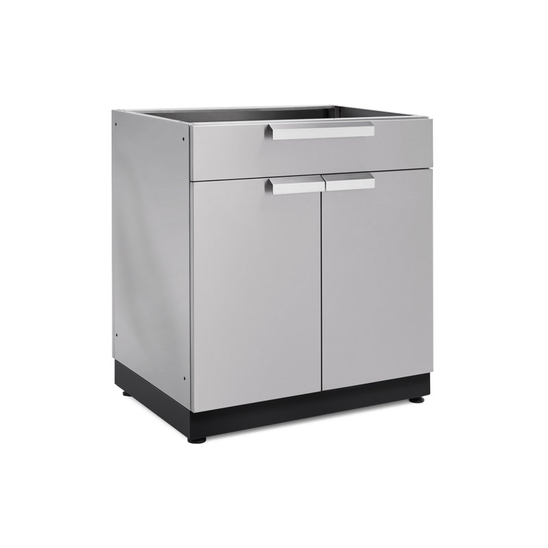 Armoire d'extérieur en acier inoxydable à 2 portes avec 2 tiroirs 32 po