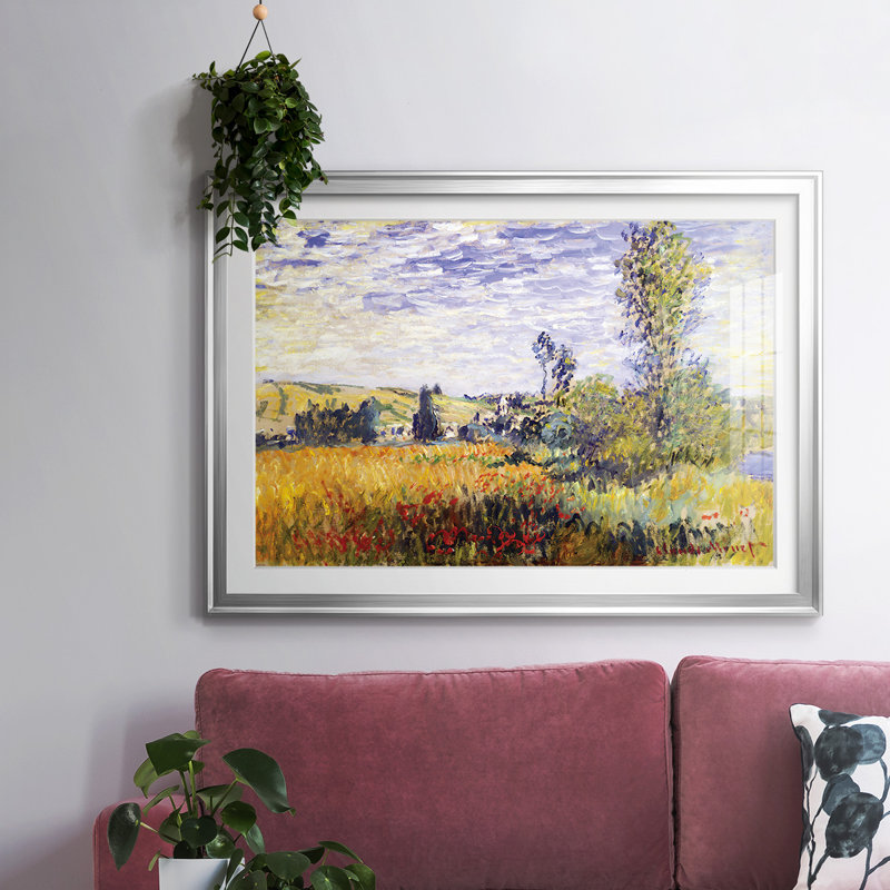 Vetheuil par Monet, reproduction d'art encadrée, Argent, H 19 po x l 27 po x P 1,5 po