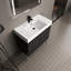Meuble-lavabo 36 po avec lavabo en résine et armoire en chêne foncé - lavabo moderne fonctionnel-1216320881