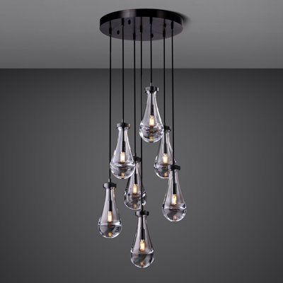 7-Light Dimmable Teardrop Chandelier (Bulbs Include)