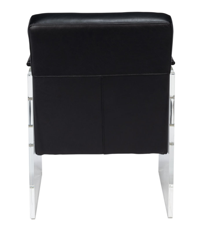 Holloway Leather Armchair, Black Genuine Leather
