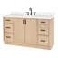 Meuble-lavabo à simple cuve ARIEL Kelly 60 avec comptoir en quartz de Carrare-99405127