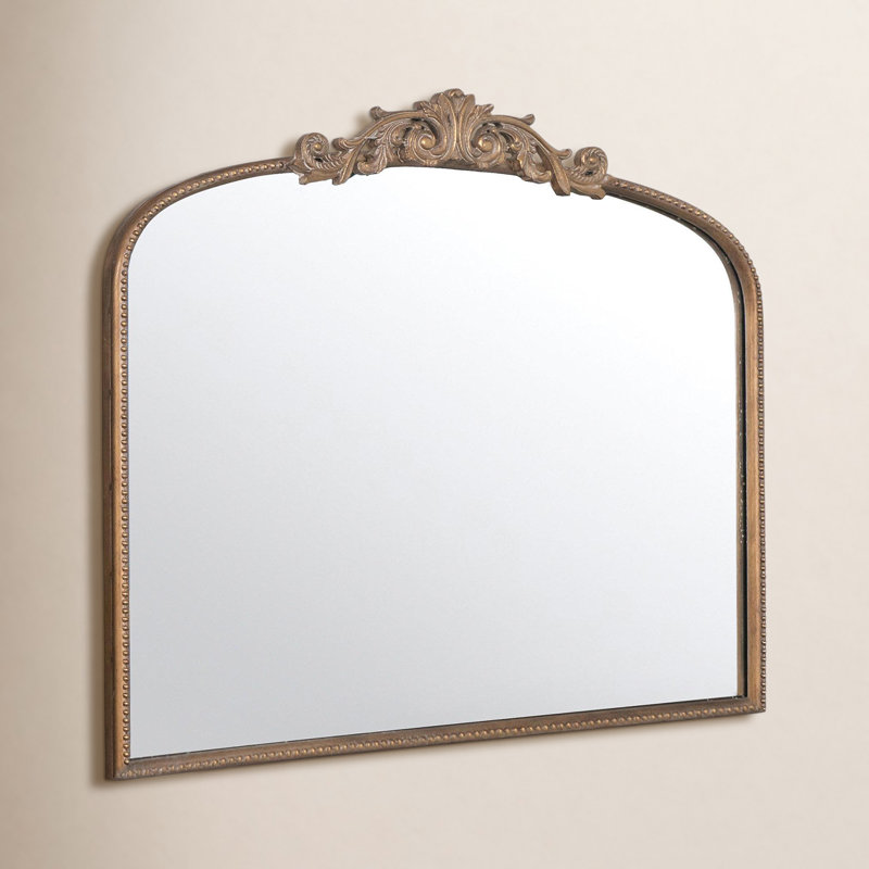 40" x 31" Classic Design  Arch Mirror and Baroque Inspired Frame for Living Room, Gold, 31" x 40"