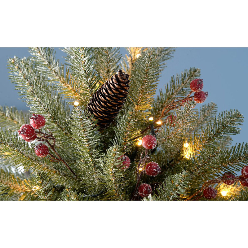 Lighted Artificial Spruce Christmas Tree, 5.91ft H x 4ft W x 4ft D