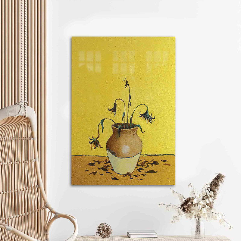 Exclusif art mural graffiti de tournesol d'inspiration Banksy, imprimé sur un verre de haute qualité pour un ajout moderne et unique