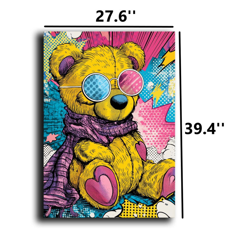 Art mural Pop Art, grande roue, 17,7 po x 27,6 po, H 39,4 po x l 27,6 po