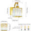 Ensemble de deux appliques murales modernes en or moderne avec abat-jour en cristal, lampe murale d'intérieur pour meuble-lavabo, chambre à coucher et éclairage d'escalier