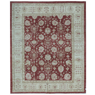 Sultanabad Hand-Knotted High-Quality Red and Gold Area Rug