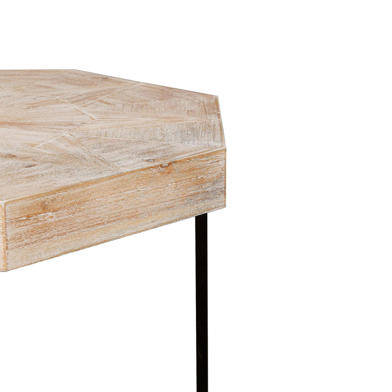 Table basse octogonale en bois à motif de patchwork rétro 30 pouces