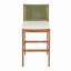 4 pièces Tabouret de bar d'extérieur vert en bois d'acacia massif et osier tissé Arly-131517305-131517306