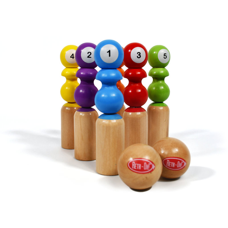 Retr-Oh! Classic Wooden Indoor/Outdoor Bowling Game Set