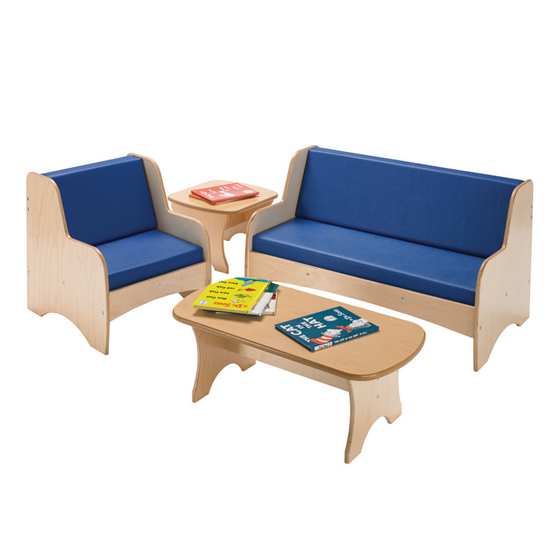 Kids Solid Wood Rectangular Interactive Table, 10.5'' H X 29'' L X 14.75'' D