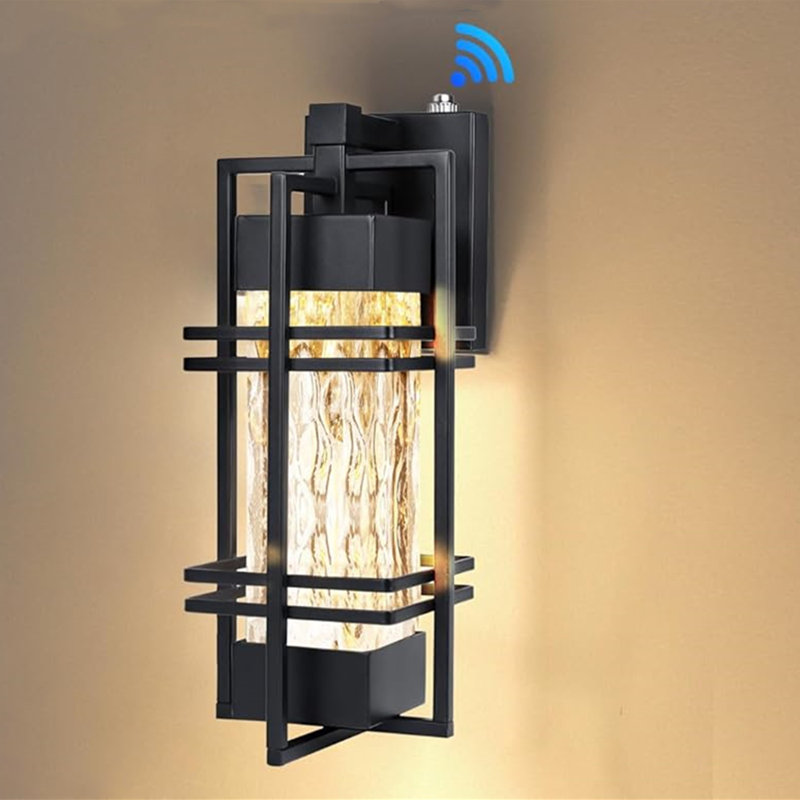 Appliques murales d'extérieur du crépuscule à l'aube, luminaires d'extérieur imperméables et antirouille, applique murale moderne pour le porche avant noir mat pour le garage de la maison, ampoule incluse