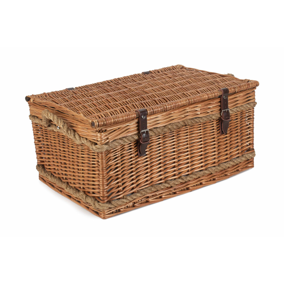 Wicker 6 Person Rope Handled Fully Fitted Picnic Hamper
