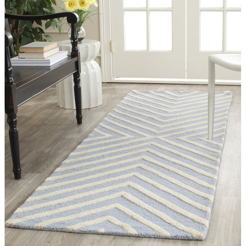 Sivad Tufted Wool Performance Chevron Rug, Runner 2'6" x 6'
