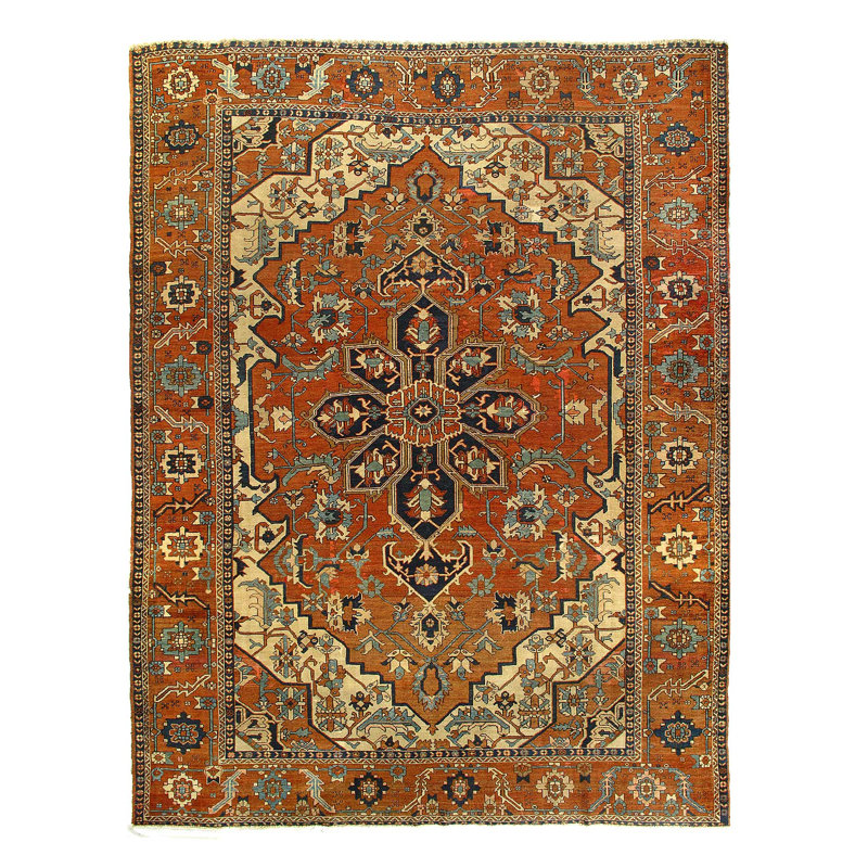 Tapis rectangulaire unique en laine d'agneau 10 pi x 13 pi 2 po One-of-a-Kind