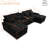 130"  U-Shaped Sofa With Console,Cupholders,6-Seat Upholstered Primary Living Space Furniture,Sleeper Couch Set With Chaise-1965749397