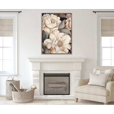 Drumheller Muted Flower Petal Framed Canvas Wall Art