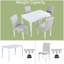 Ensemble de table de salle à manger en bois 5 pièces, ensemble de table de cuisine avec une table rectangulaire et 4 chaises rembourrées-1483500368-1483500382