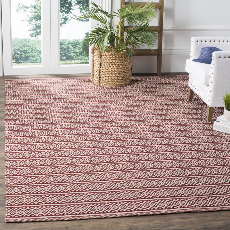 Tapis en coton tissé à la main Bester, Rectangle de 5 pi x 8 pi