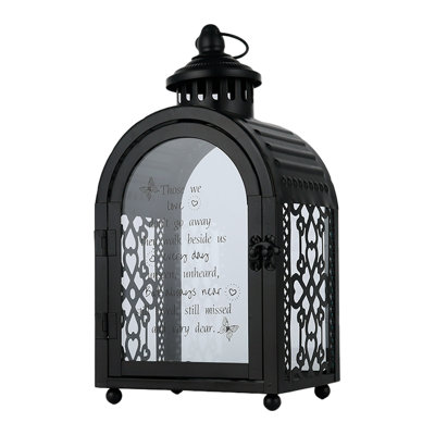 Trinx 11''H Memorial Remembrance Lantern with Commemorative Poems (NO CANDLE)