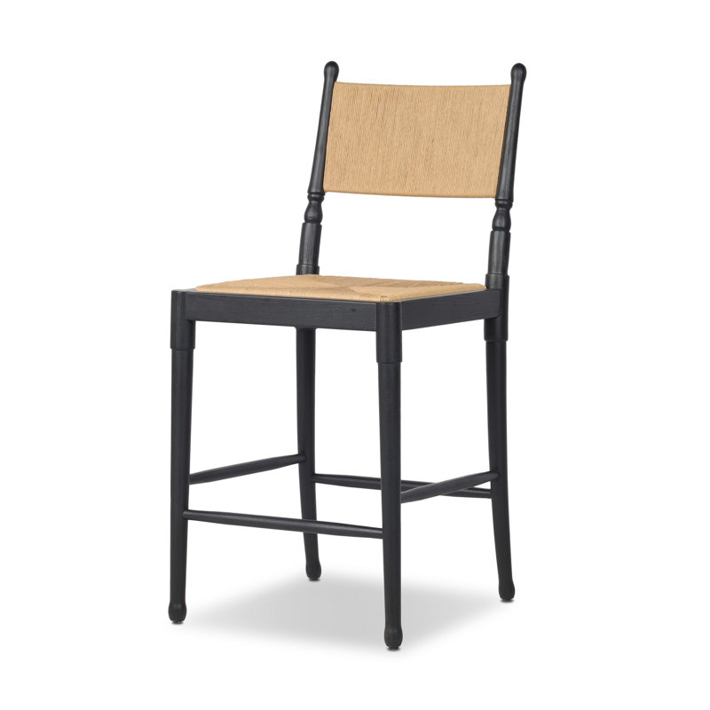 Fayth Bar Stool, Counter Stool (25.5" Seat Height), Stained Black Ash