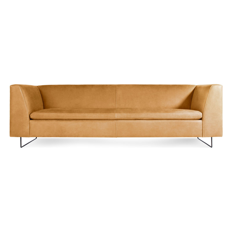 Bonnie Sofa, Camel Genuine Leather, 29" H x 72" W x 33" D