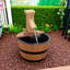 Fontaine d'extérieur en cascade, tonneau de jardin en bois, carbonisé
