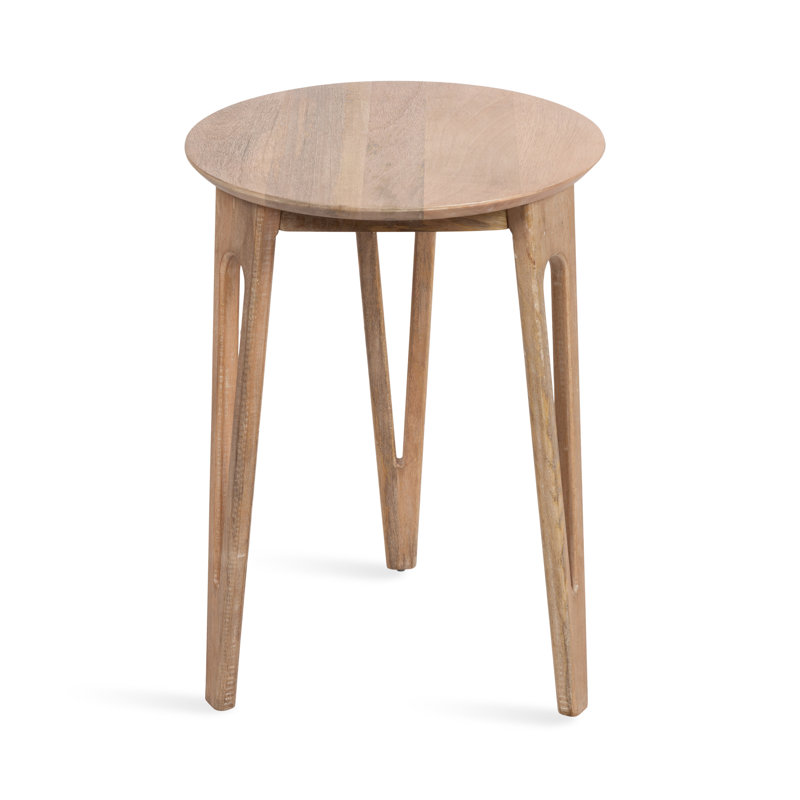 Wooden Living Room Round Side Table, Tan