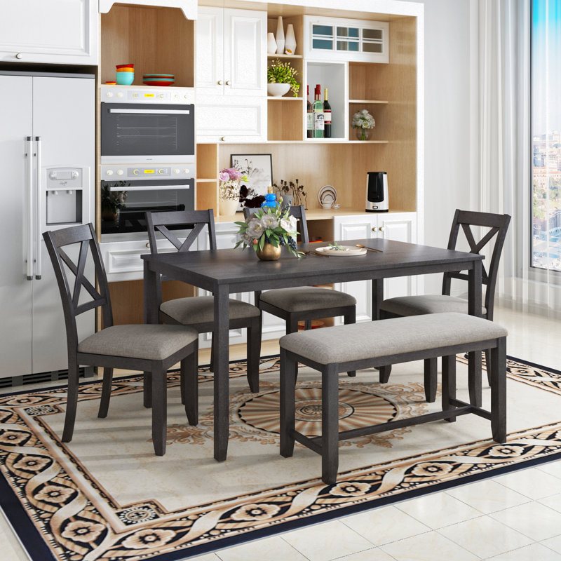 Ensemble repas 6 personnes Tiarnna, gris
