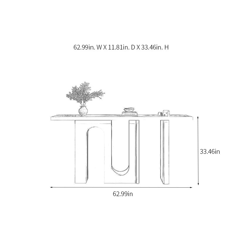 Console Modern Minimalist Art, Bleu grisâtre, H 33,46 po x l 62,99 po x P 11,81 po