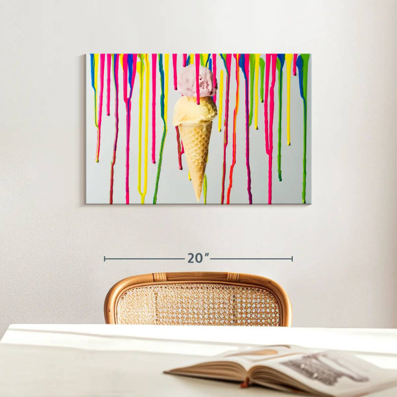 Yarlin Dripping Ice Cream, 16" H x 24" W