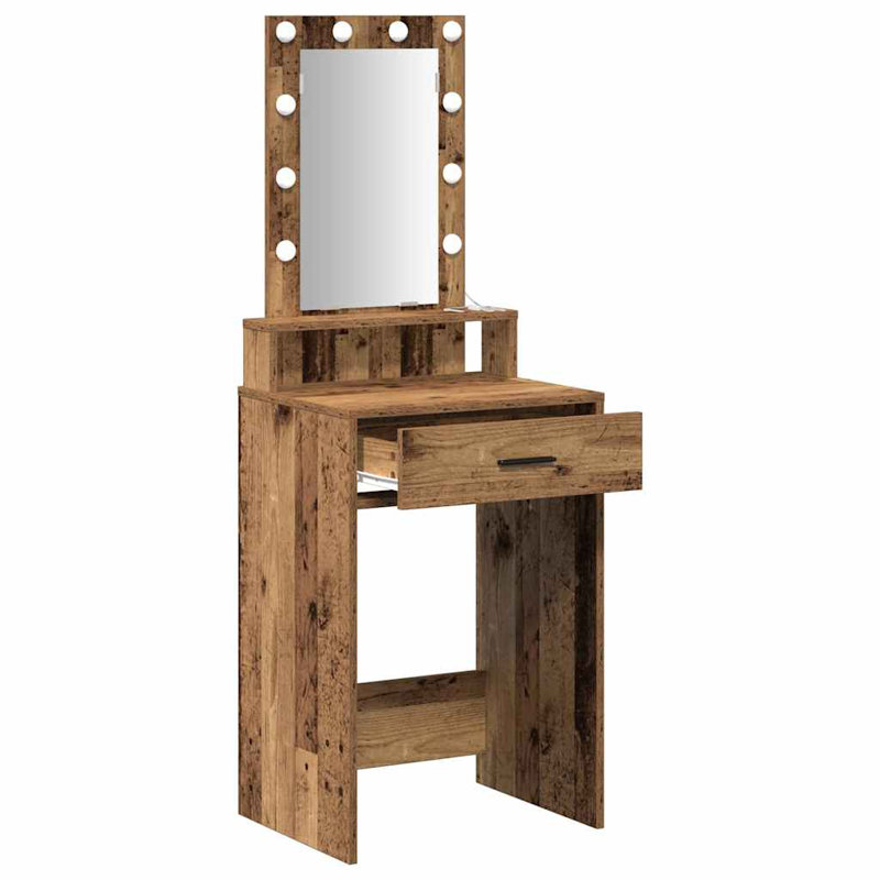 Dressing Table with Mirror, Brown
