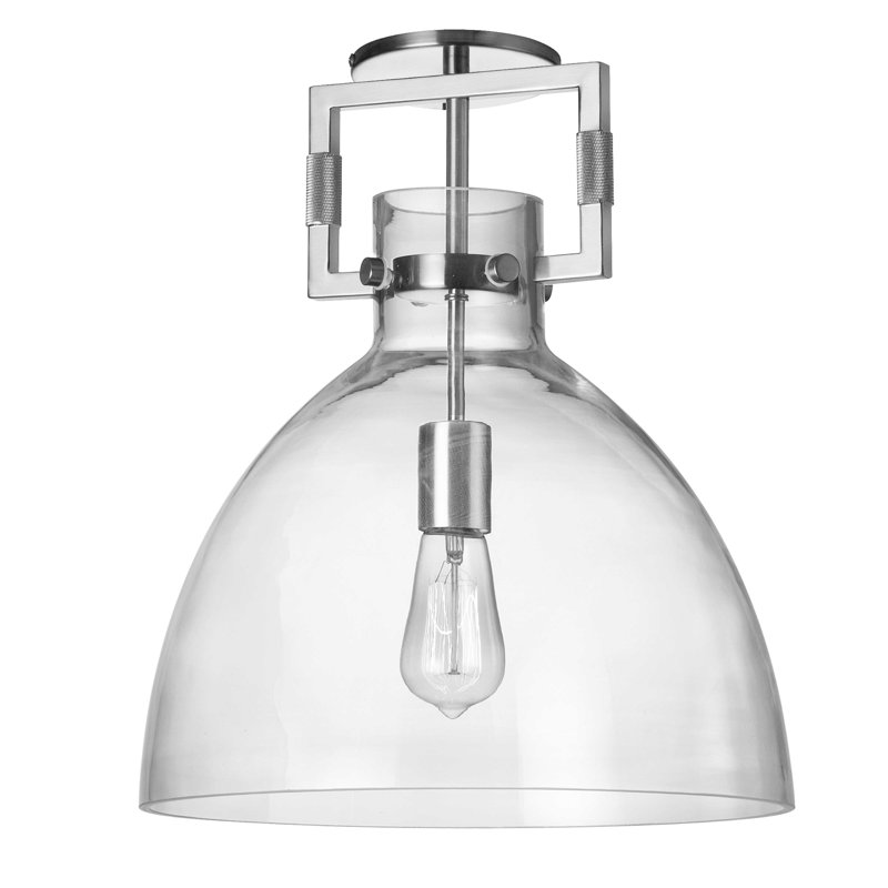Batuhan Semi Flush Mount, Smoke, Polished Chrome