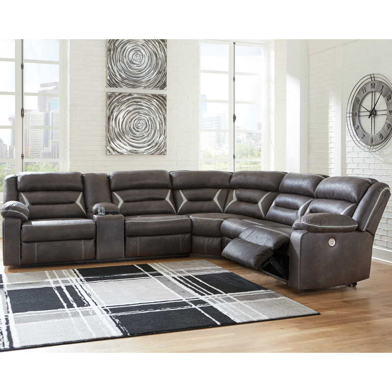 Kincord 2-Piece Power Reclining Sectional Sofa, 41" H x 109" W x 124" D