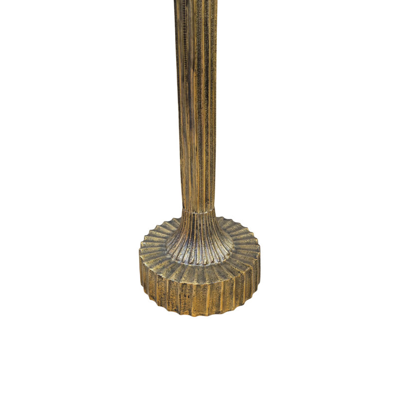 Luxurious Gold 18" Round Accent Table with Hand-Applied Antique Finish