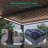 Modern Aluminum Pergola with Adjustable Louvers, LED Lights, and Solar Charging-111362459